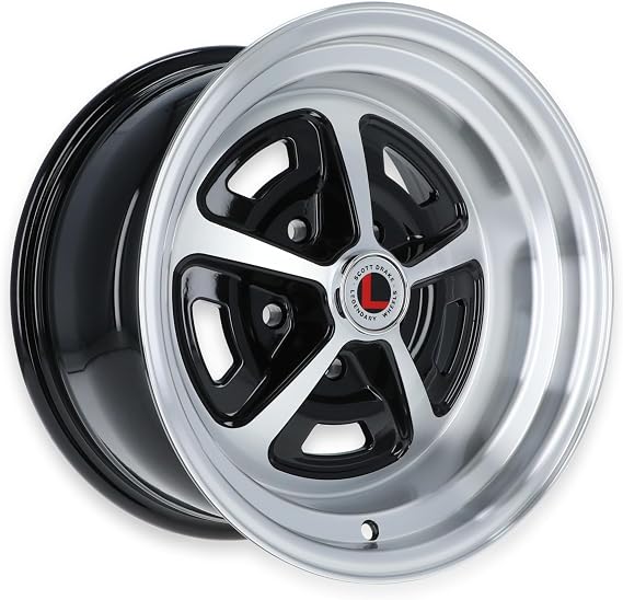 Legendary Wheels Magnum 500-15 x 8 in. - 5 x 4.5-4.75 bs - Gloss Black/Machined
