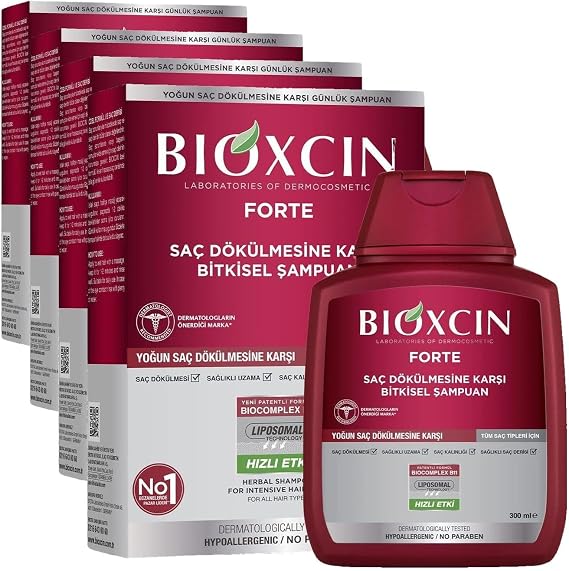 Bioxcin Forte Saç Dökülmesine Karşı Bitkisel Şampuan (1 x 300 ml) (4 paketi)