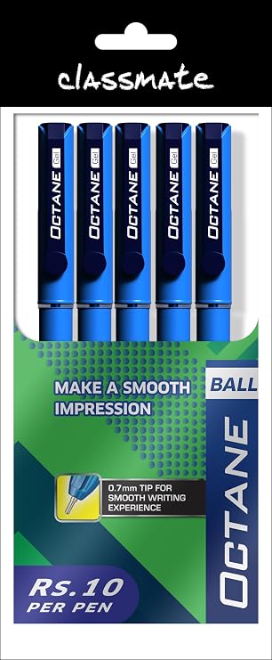 Classmate Octane Ball Pen (Blue)- Pack of 5