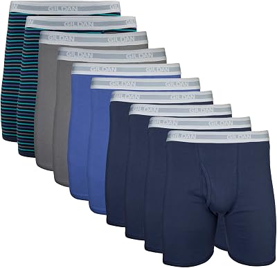 Gildan Mens Underwear Boxer Briefs, Multipack