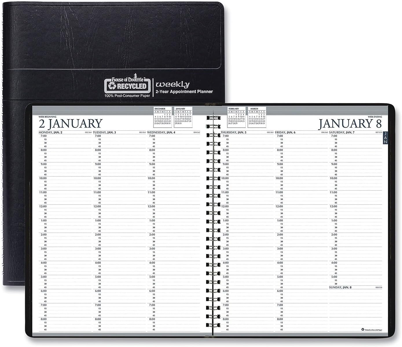 House of Doolittle 2024-2025 Two-Year Professional Weekly Planner, Black, 8.5 x 11 Inches, January - December HOD272002-24