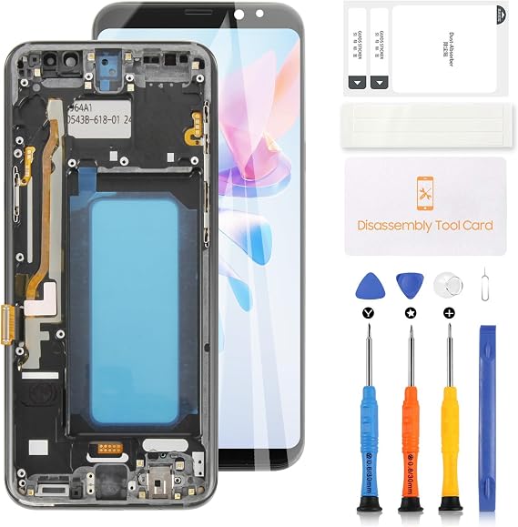 TFT LCD Screen for Samsung Galaxy S8+ Plus G955 Screen Rreplacement for Samsung Galaxy S8 Plus LCD Display Touch Digitizer Assembly G955F G955A SM-G955U Repair Kit Black with Frame [Not Fingerprint]