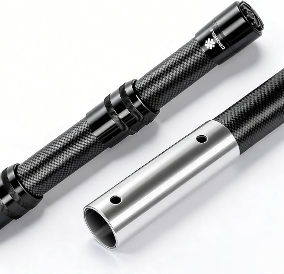 New Carbon Fiber Pool Pole Telescopic,4.6-15FT Adjustable Compact Pool Pole