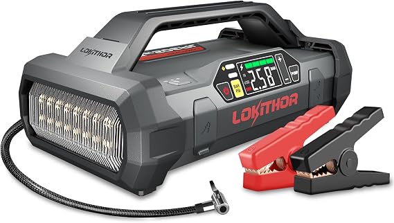 LOKITHOR JA302 Jump Starter with Air Compressor(8.5L Gas & 6.5L Diesel)