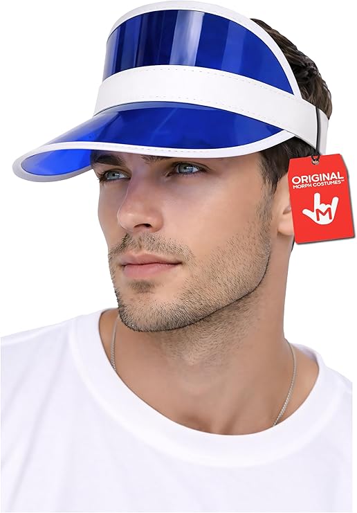 Morph Retro Colorful Plastic Sun Visor Hat, Tourist Bingo Casino Dealer Costume, Tennis Golf Visor for Women