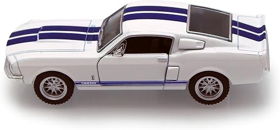 KiNSMART - 1967 Ford Shelby Mustang GT500 1:38 Scale 5 Die Cast Metal Model Toy Muscle Car White