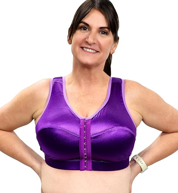 ENELL Women's Full Coverage High Impact Sports Bra (100),2,Purple Pansy