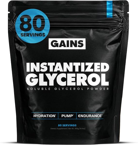 Gains in Bulk Glycerol Pre Workout Powder, Unflavored, 80 Servings | Instantized Pre Workout Formula, Pump & Hydration Support, Muscle Recovery, Sugar Free for Men and Women