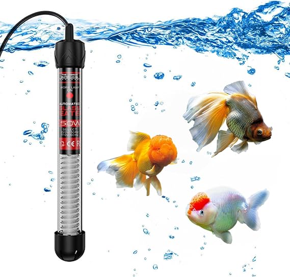 Aquarium Heater - Power Saving Fish Tank Heater with Temperature Display - Submersible Heater for Fish Tank Water (50W)