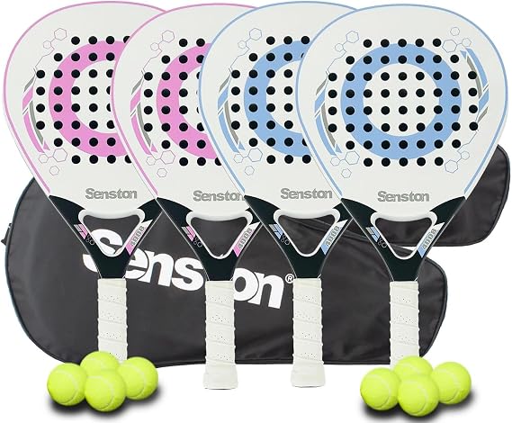 Senston Paddle Tennis Racket Carbon Fiber EVA Core 2 Pack for Beach Tennis