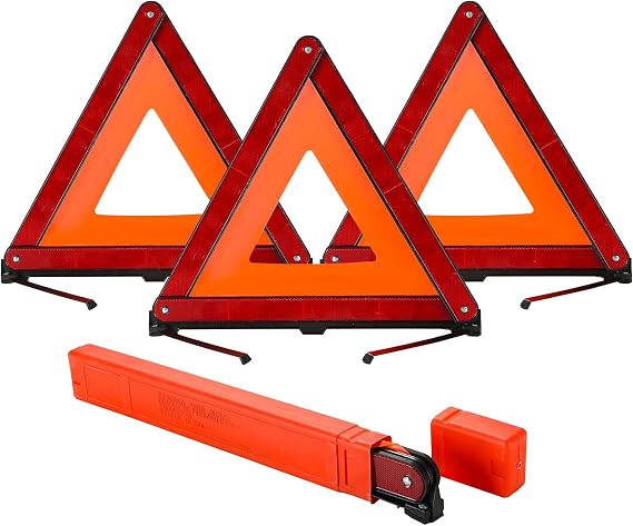 NYXOVA Warning Triangle Kit, Reflective Warning Road Safety Triangle Kit | 3 Pack, Foldable Safety Triangle Kit Road Emergency Warning Reflector