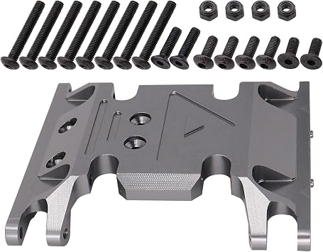 Aluminum Alloy Gearbox Base Center Skid Transmission Plate for AXIAL SCX10 II 1/10 RC Rock Crawler Car Upgrade Parts (Titanium)