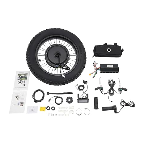 1500W Electric Bike Conversion Kit, 48V 20" Fat Tire Rear Wheel E-Bike Conversion Kit, 7-Speed Adjustable Ebike Hub Motor Bicycle Conversion Kit with LCD Display/Thumb Control/PAS Sensor