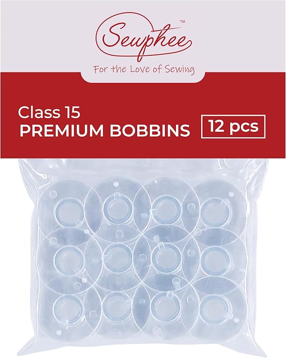 12 Pcs Sewing Machine Bobbins - Premium Class 15 Bobbin - Fits Singer Sewing Machine Accessories - Plastic Bobbins Precision Made in Taiwan (81348)