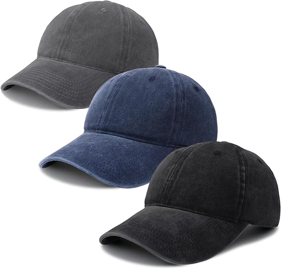Meng Jiaran 3 Pack Distressed Washed Vintage Baseball Cap