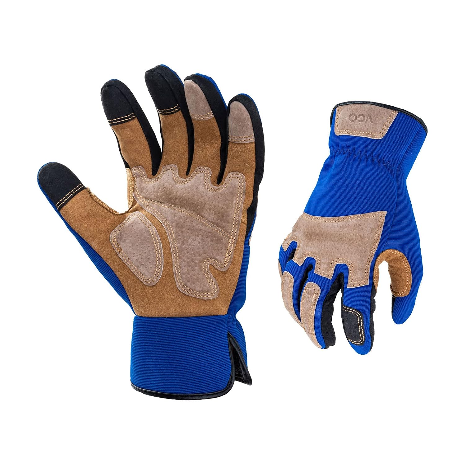 Vgo... Mens Garden Gloves Gardening Gloves Synthetic Leather Gardening Gloves Thorn-Proof Grass Cutting Medium-Thin Work Gloves Gardening Gloves Gardening Supplies Work Gloves M, Blue, SL7475-ML