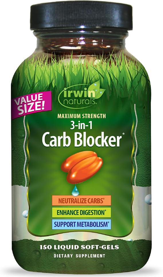 Irwin Naturals 3-in-1 Carb Blocker Maximum Strength Metabolism Support
