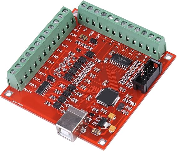 SEAFRONT USB CNC Controller Card, 4-Axis Stepper Motor Driver Board with Limit Switch for CNC Milling and Engraving Machines