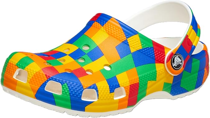 Crocs Unisex-Child Classic Graphic Clog, Digi Block/Multi, 5 Big Kid | Casual Shoes
