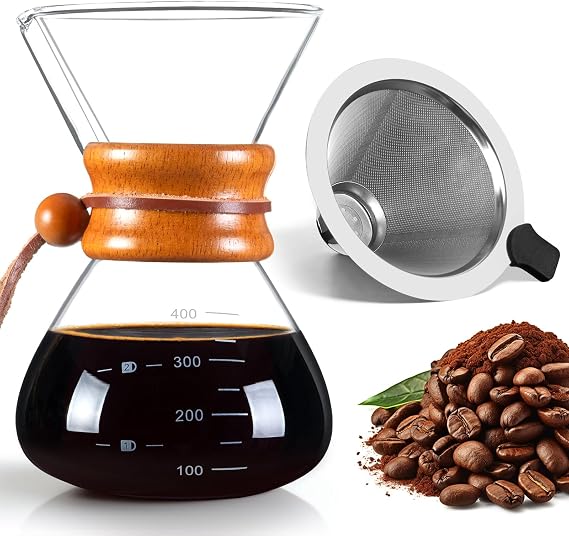 Pour Over Coffee Maker with Stainless Steel Filter Pour Over Coffee Dripper