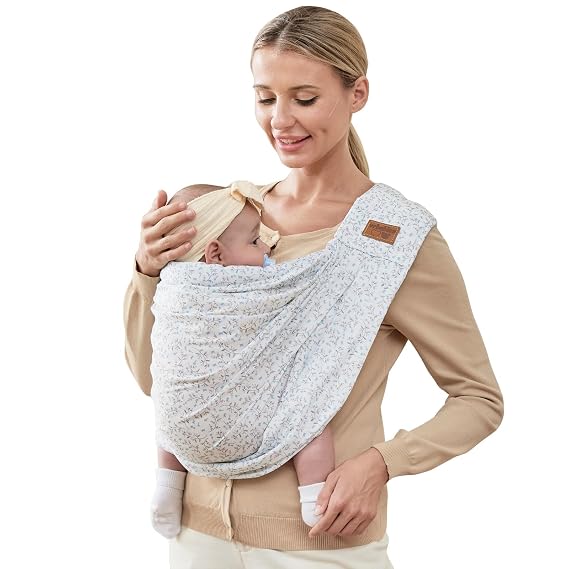 Baby Sling Carrier Newborn, Adjustable Easy Wearing Baby Nursing Warp Sling, New Mom Dad Soft Cotton Baby Front Holder Carrier for Infant Toddler Life Travel Essential Gifts(Blue)
