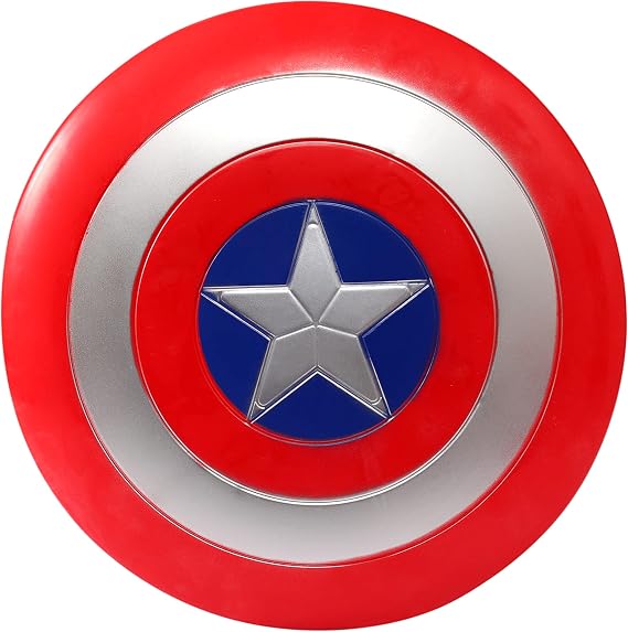 AMARONE 12 Inch Captain Round Shield,Superhero Shield Prop Role Play Toy,Halloween Cosplay Shields for Birthday Gift,Party Decoration