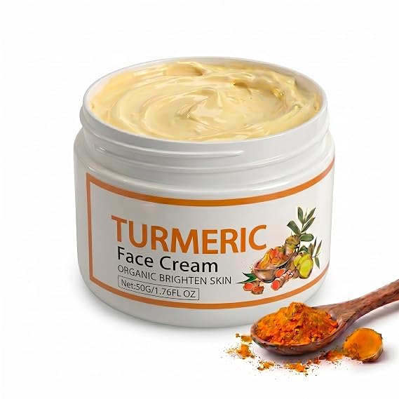 Turmeric Face Cream with Hyaluronic Acid, Daily Moisturizer, 1.76 Fl Oz