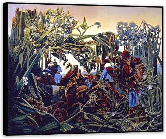 Max Erns Canvas,Nature at Dawn Pictures,Max Erns Art Print,Modern Surrealism Wall Art,Famous Painting Posters for Wall Decor48x40cm(19x16in) Black Framed