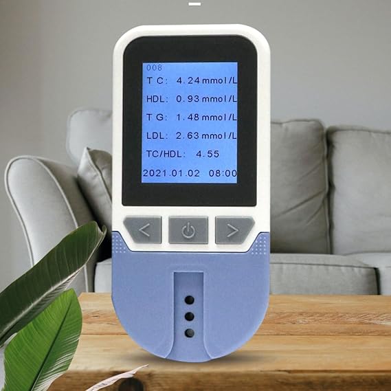 Blood Lipid Tester, Cholesterol Test Meter, Multi-Function Tc Tg Hdl Ldl, Precision Measurement, with 25 Strips, for Home Lipid Analyzer Health Care Machine