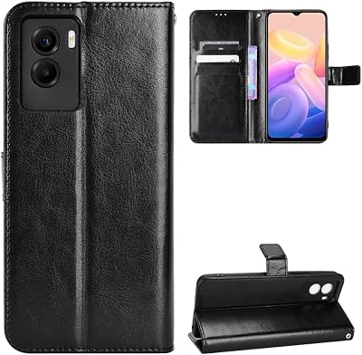 Cover Compatible with Vivo Y55s 5G 2021 Case,Compatible with Vivo Y55s 5G 2021 [PU LeatherShell] [Flip Stand] [Wallet Card Slot] [Magnetic Closure] Black