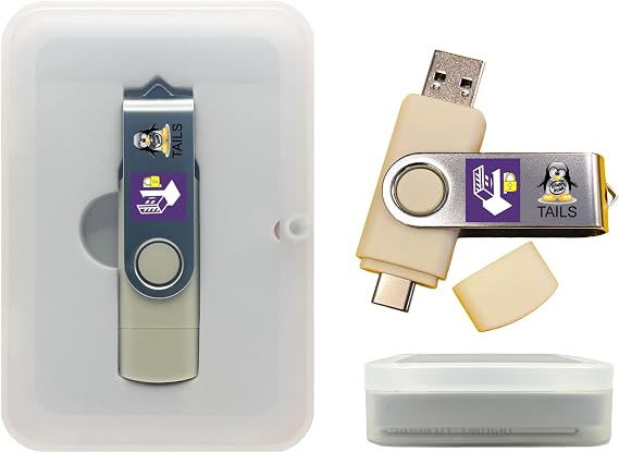 Linux Tails Persistent Bootable USB Flash Drive (32 GB) – Anonymous Internet Access & Encrypted Data Storage – Run Live Privacy-Focused Operating System for PC