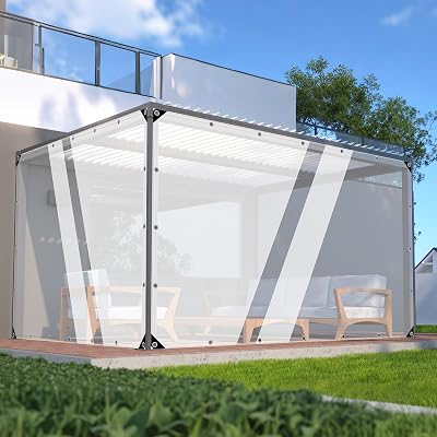 Clear Tarp,3x6ft Clear Tarps with Grommets,14 MiL Heavy Duty Waterproof with Reinforced Edge for Patio and Pavilion,Porch and Outdoor Garden Household Tarpaulin