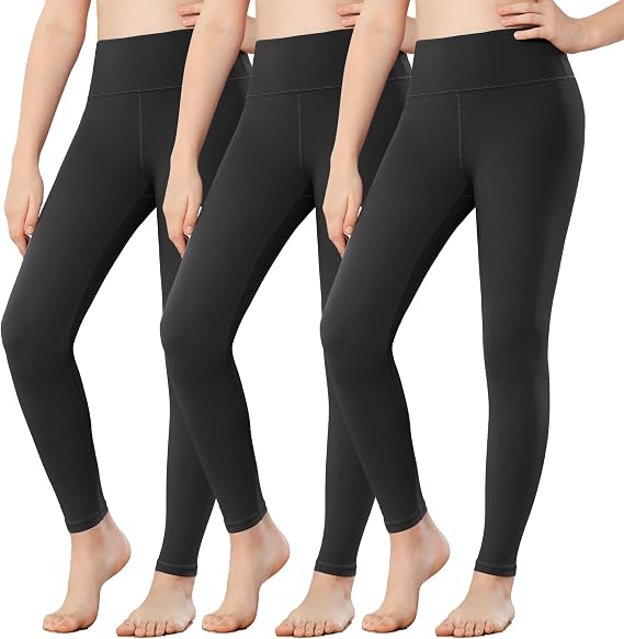 Stelle Girls Leggings with Hidden Pocket for Kids Dance Yoga Athletic Pants | High-rise waistband,Soft 4-way stretch,Moisture-wicking,Non see-through for dance,gymnastics,yoga,running and daily wear