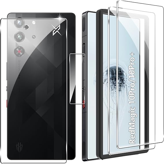 Screen Protector for RedMagic 10S Pro / 10S Pro+ / 10 Pro / 10 Pro + Tempered Glass, [2+1+1] Screen Protector + Back Protection + Camera Protection, Scratch-Resistant
