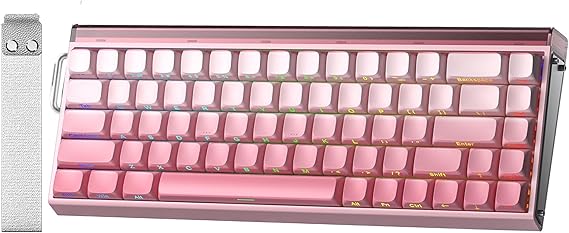Aula Hero 68 He Manyetik Klavye Rapid Trigger Black King Switch 8000Hz RGB Neon TKL Hot Swap Oyuncu Klavyesi Pembe