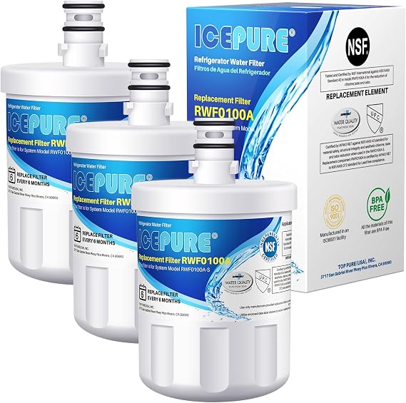 ICEPURE 5231JA2002A Water Filter Replacement for LG LT500P, 3 PACK | Replacement for GEN11042FR-08, ADQ72910911, ADQ72910901, ADQ72910907,Kenmore 9890, HDX FML-1, LFX25974ST,LFX25973S,LSC27925ST