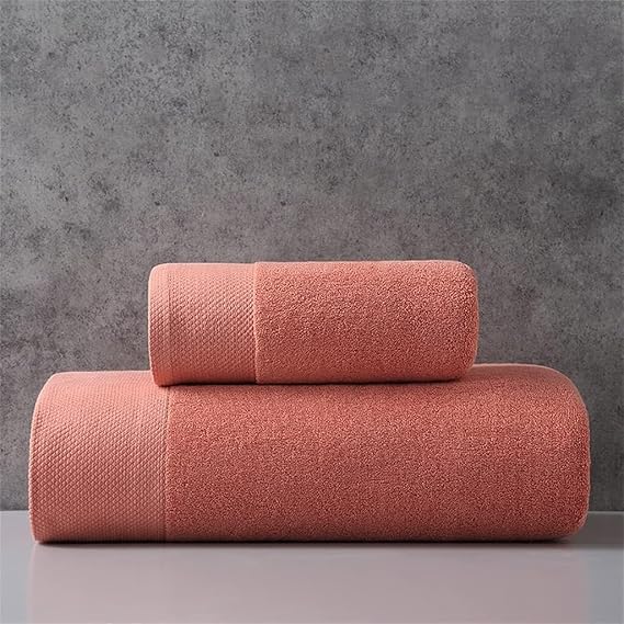 Towel Set Large Bath Towel 2 Piece Set of Household Pure Cotton Absorbent Women and Men Oversized Thick Bath Towel Towel(D)