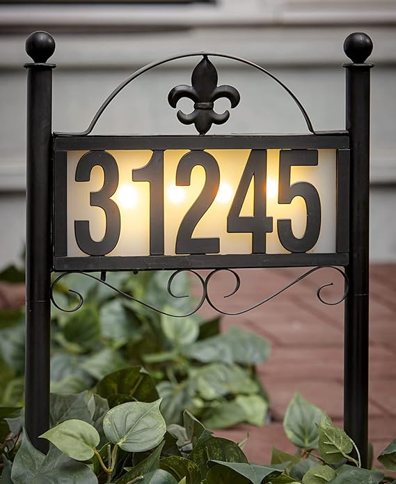 Metal Solar Address Signs for Yard | House Numbers for Outside