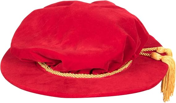 PhD/Doctoral Tudor Bonnet (Large (Circumference greater than 60cm), Cardinal Red (Gold Cord))
