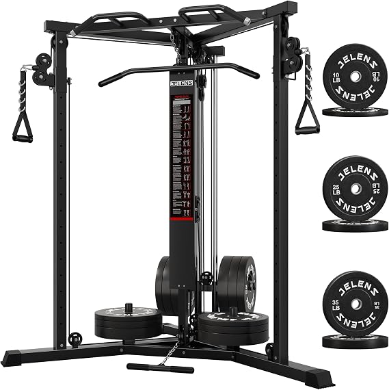 CC01 Cable Crossover Machine with High and Low Pulley System, Functional Trainer with Pull Up Bars and Optional Bundle, Cable Machine for Home Gym Power Workout