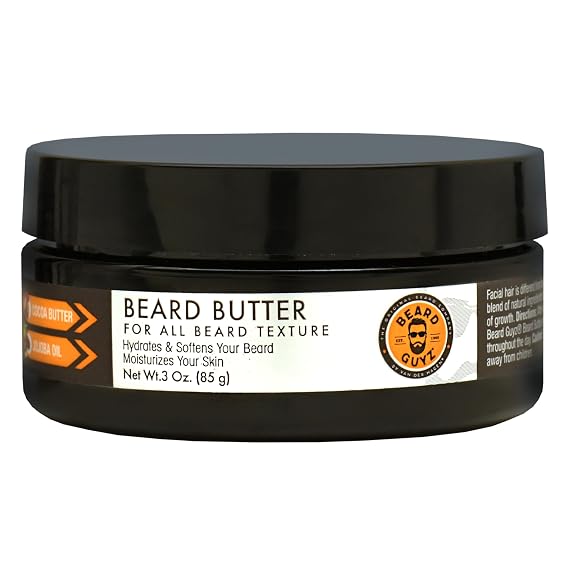 Beard Guyz Beard Butter Moisturizing Beard Leave-In Conditioner and Softener for Men, Tames Frizz, Softens and Hydrates Facial Hair 3 oz