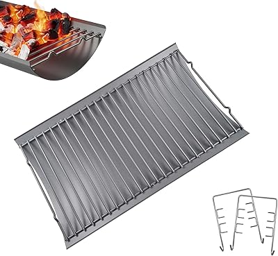 LSBABQ 20 Ash Pan Charcoal Grill Replacement Parts with 2 PCS Fire Grate Hangers for Chargriller 5050, 5072, 5650, 2123 Charcoal Grills, Aluminized Steel for Chargriller MODEL #20015720.4 x 12.8