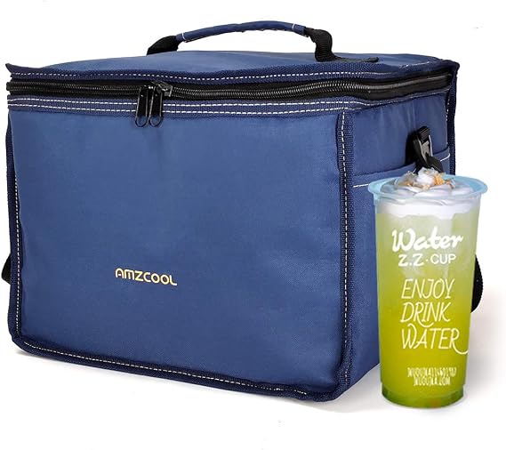 Insulated Drink Carrier for Beverages Holder and Food Carrier Keep Your Drink Cold and Food Hot Reusable Cup Carrier Tote Bag with Portable Handle Adjustable Dividers Storage Bag for Drink Delivery