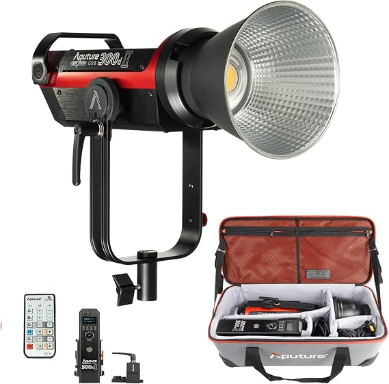 Aputure Light Storm LS C300D Mark 2 300D II Led Continuous Output Lighting Ultimate Upgrade 45,000lux @1m Supports DMX 5 CRI96+ TLCI97+ Pre-Programmed Lighting Effects (V-Mount)