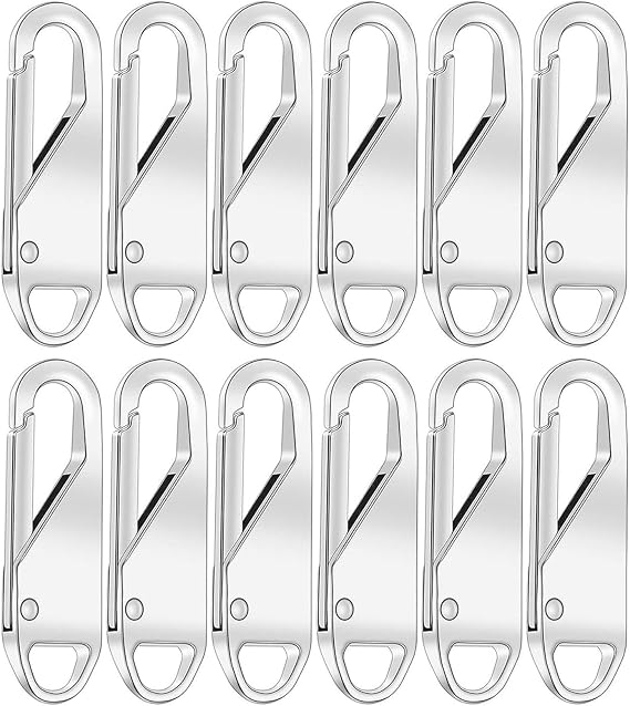 12PCS Zipper Pull Replacement,Zipper Clips for Luggage Backpack Jacket