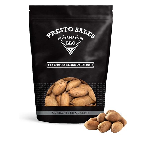 Pecans, Flavorful in shell, Unshelled Fresh, Easy to crack, Healthy snack, Dietetic, Vegan, Calcium, Packed in a resealable pouch bag of 1 lb. (16 oz.) by Presto Sales LLC