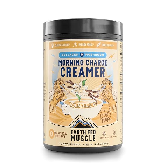 Earth Fed Muscle Vanilla Protein Coffee Creamer Powder, 24 Servings