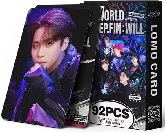 KPOPBP ATEEZ Album THE WORLD EP.FIN: WILL Photocards Kpop Gift Merch for Fans Lomo Cards Set, Black