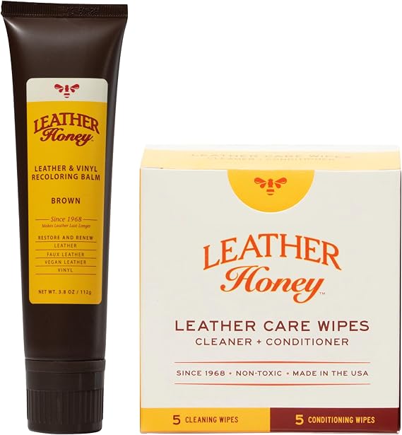 Leather Honey Brown Recoloring Balm & Combo Wipes