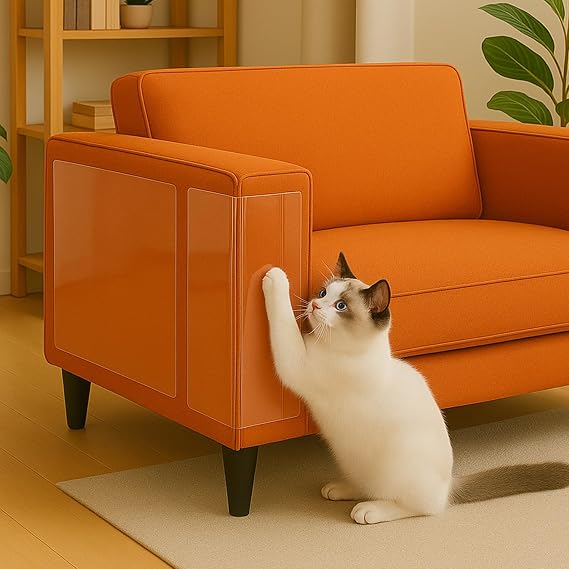 Scratch protection, cat tape, 40cm x 3m, self-adhesive, for cats, transparent, scratch-resistant, sofa, wall, door and furniture